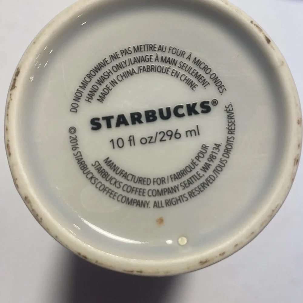 Starbucks Travel Tumbler 10oz White Good Ceramic Siren Bubble 2016 Lid Christmas